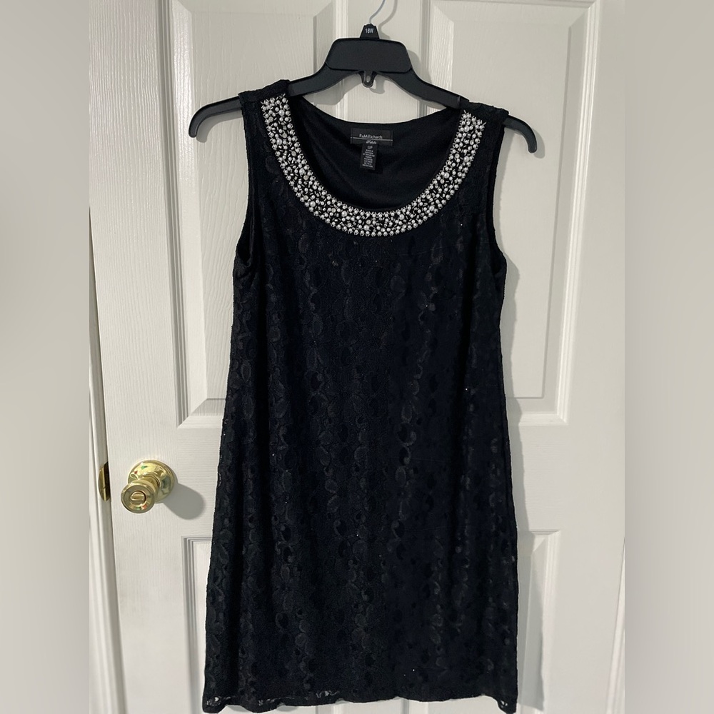 R&M Richards Black Sequin Sheath Mini Dress